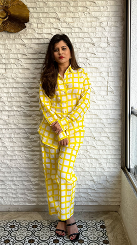 Yellow Gingham Cotton Co-ords