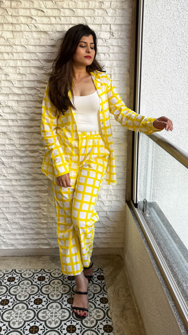 Yellow Gingham Cotton Co-ords