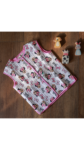 Adorable Pink Quilted Sleeveless Jacket - Minnie Mouse