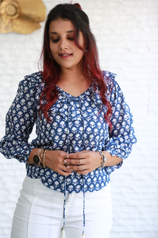 INDIGO Ruffled Top