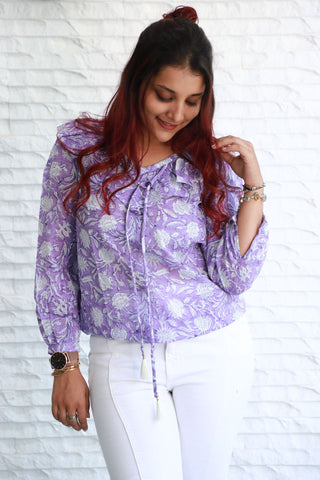 Lavender Ruffled Top