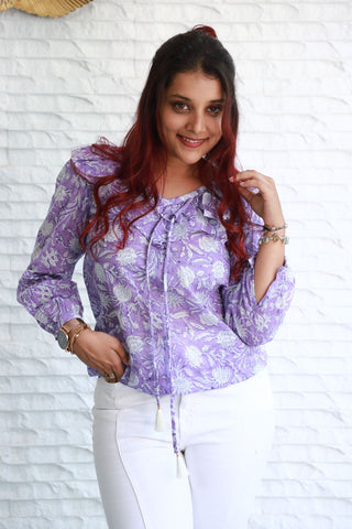 Lavender Ruffled Top